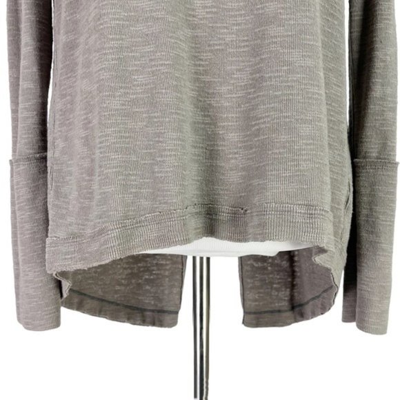 SOLD! Free People Tara Split Back Turtleneck Top Taupe - Picture 9 of 12
